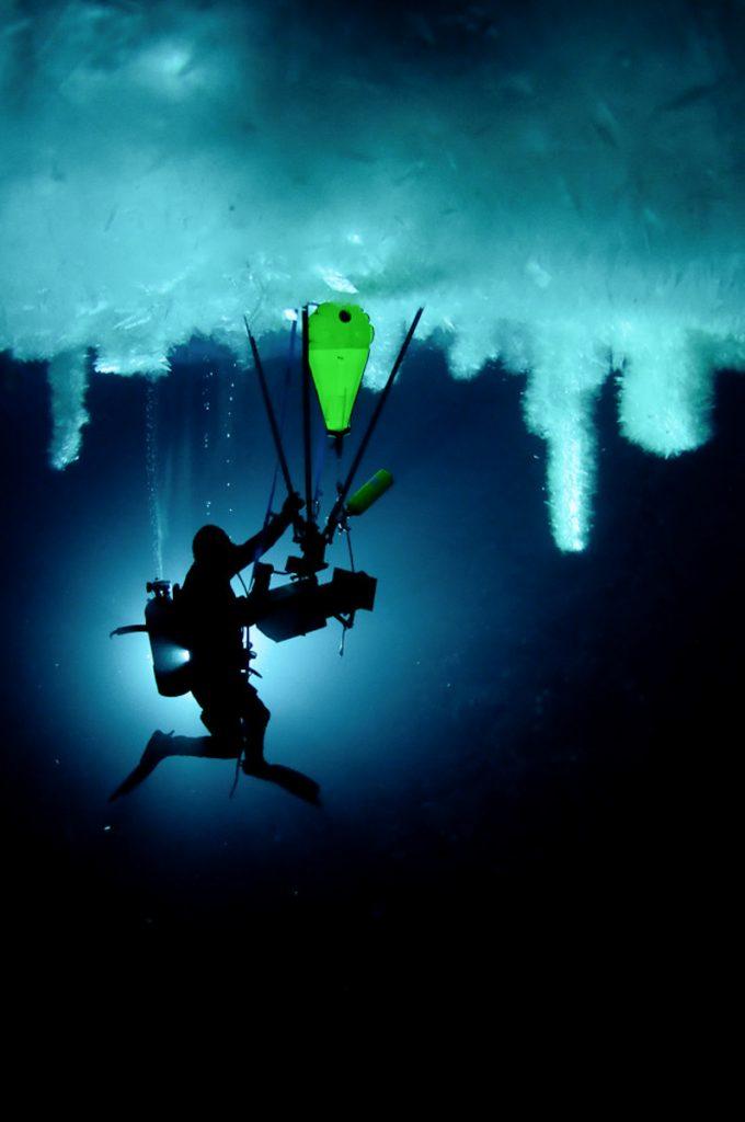 Filming Ice Fish under Sea Ice for Frozen Planet, BBC  BBC Netflix Apple TV Wildlife Filming Filmmaking Underwater Natural History Ocean Cinematography Gates  Housings Nauticam REvo Rebreathers SCUBA