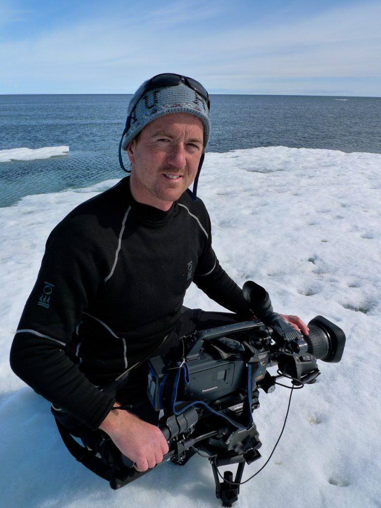 Doug Anderson filming Bowhead Whales in Arctic for BBC Frozen Planet  BBC Netflix Apple TV Wildlife Filming Filmmaking Underwater Natural History Ocean Cinematography Gates  Housings Nauticam REvo Rebreathers SCUBA