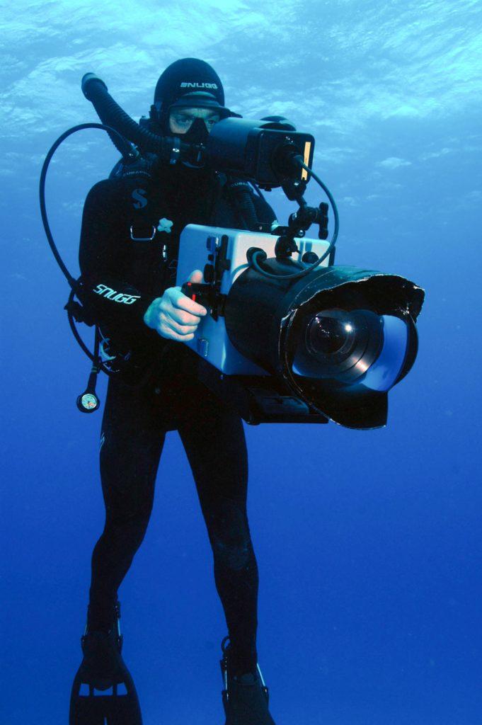 Doug Anderson Filming with Biomarine Rebreather and Snugg Wetsuits Necton Housing BBC, Planet Earth
