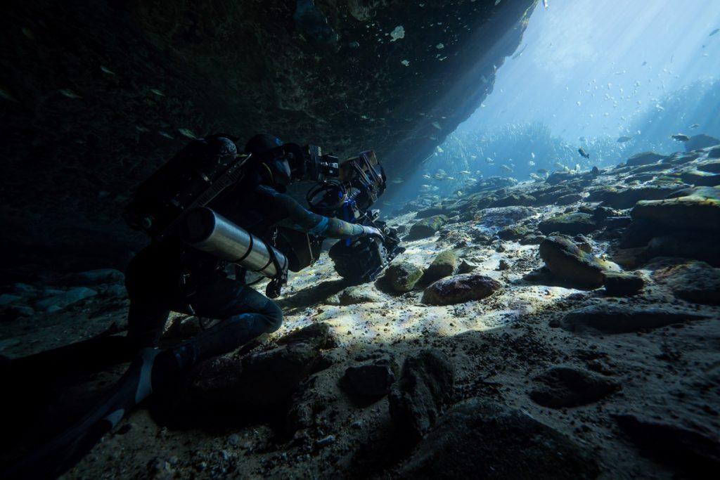 Doug Anderson filming underwater scenics in Florida Springs BBC Netflix Apple TV Wildlife Filming Filmmaking Underwater Natural History Ocean Cinematography Gates  Housings Nauticam REvo Rebreathers SCUBA